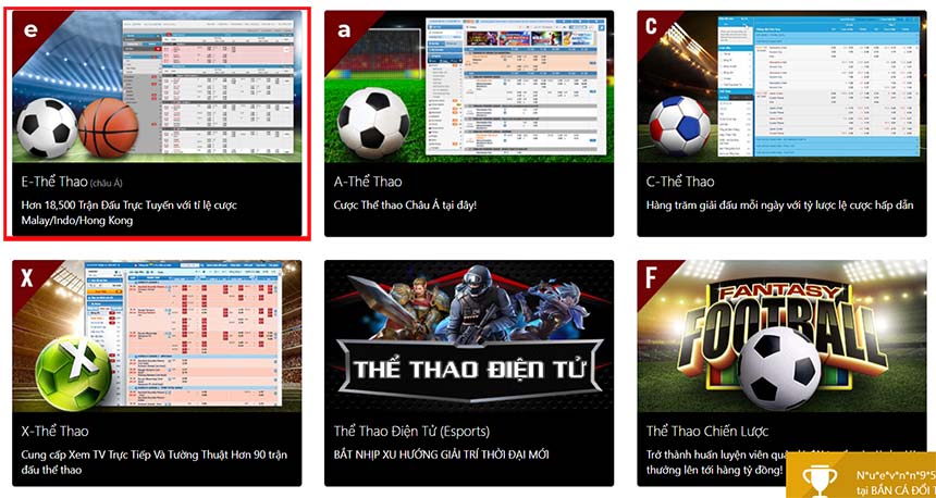 E-Thể thao - Nền tảng cá cược thể thao chủ lực của Vn88 - silox